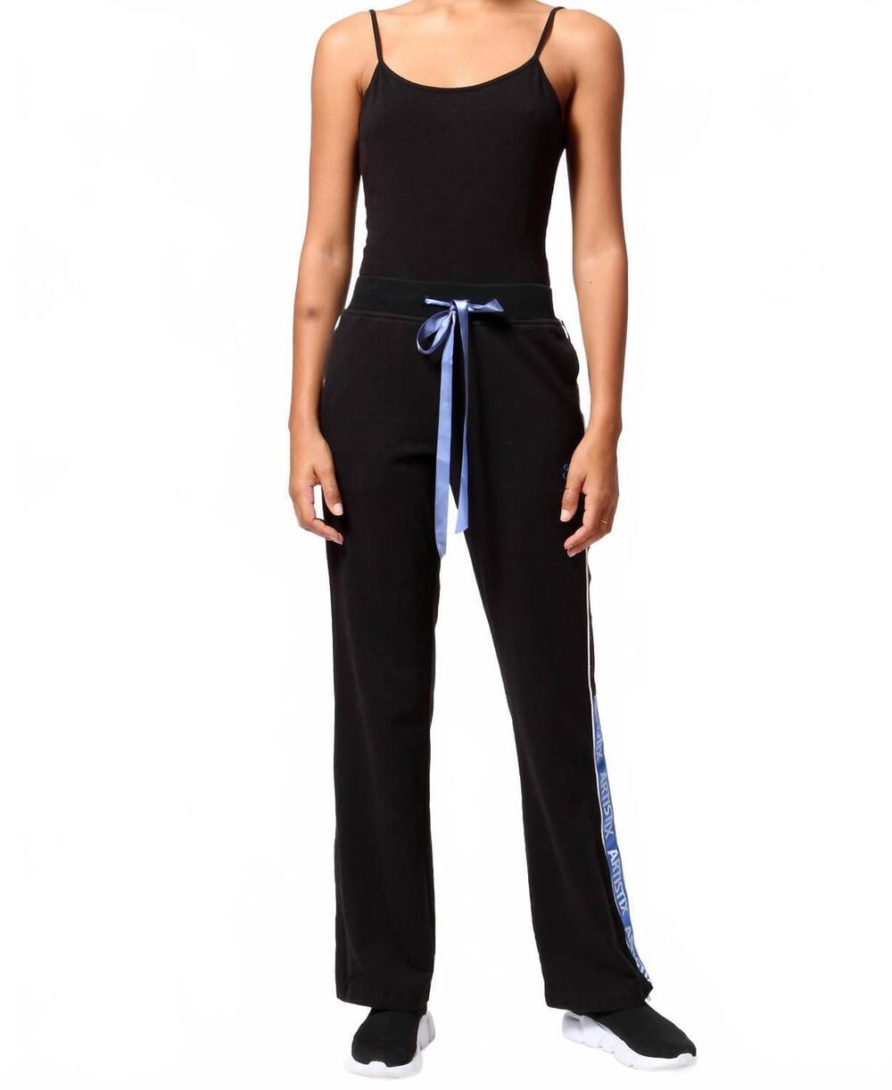 NEW ARTISTIX logo stripe track pants in black